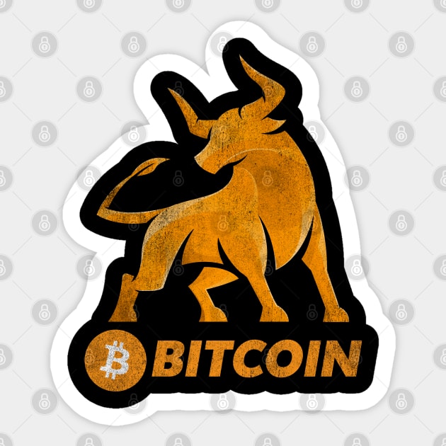 Bull Market Bitcoin BTC Coin To The Moon Crypto Token Cryptocurrency Wallet Birthday Gift For Men Women Kids Sticker by Thingking About